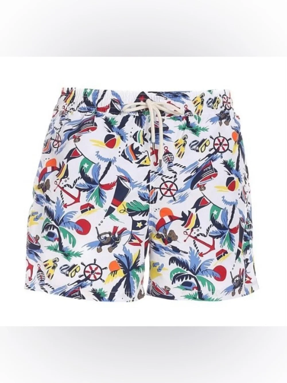 Ralph Lauren Swim Trunks with Teddy Nautical Multicolor Print